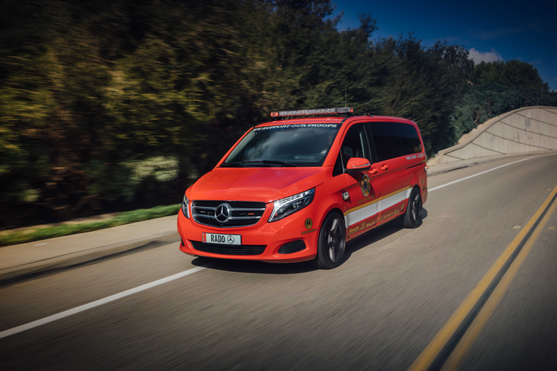 Illustration for article titled Here's The Sweet Mercedes Fire Truck Racing Van On Dubs You Asked For